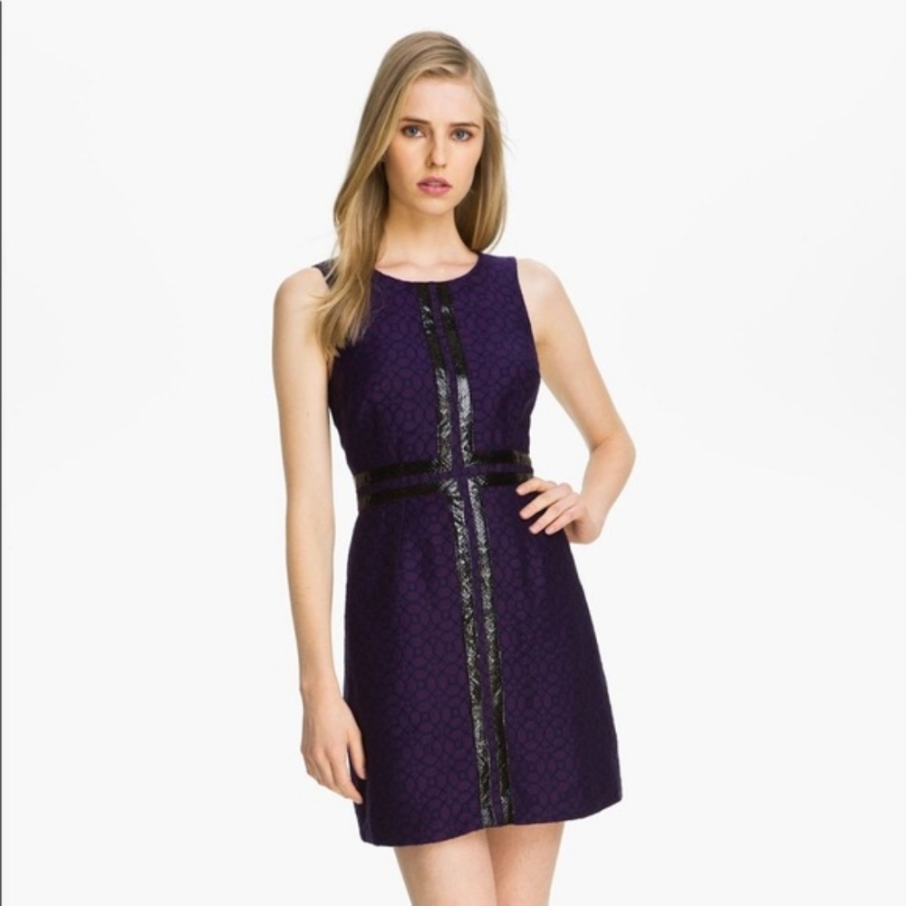 Tracy Reese Purple Jacquard Sheath Dress size 4